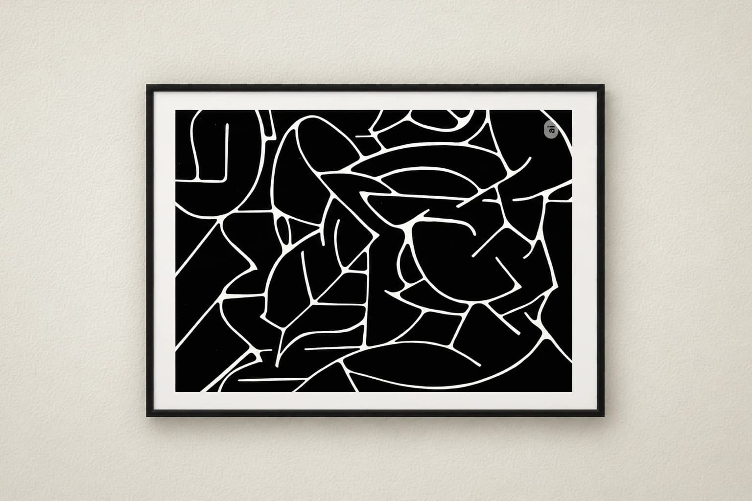 Artwork: Formes entrelacées en noir et blanc